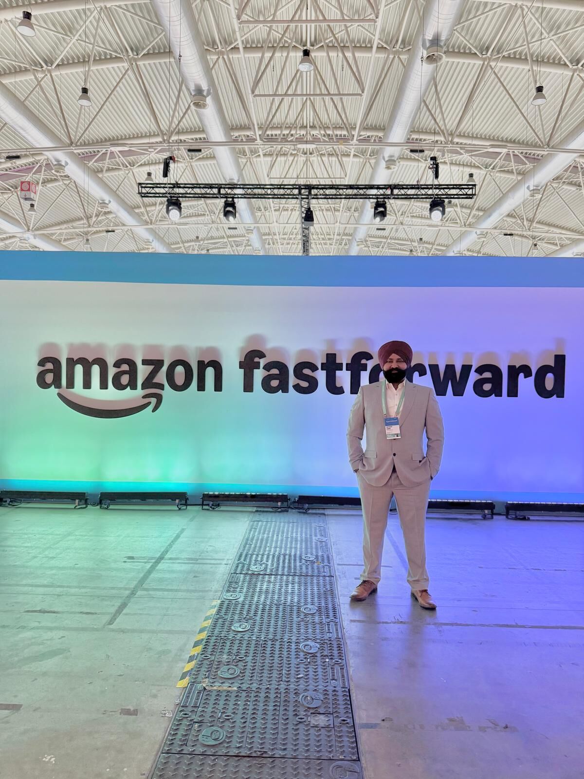 URS Choices founder Satnam Sidhu at the Amazon Fast Forward award event, 2025